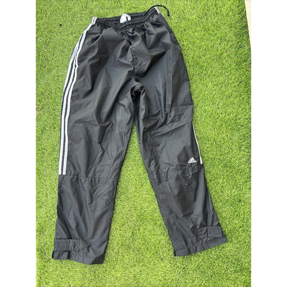 VTG Adidas Pants Size Medium Striped Windbreaker Track Embroidered Mesh Lined